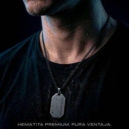 Collar Placa Militar de Hematita Smartzen