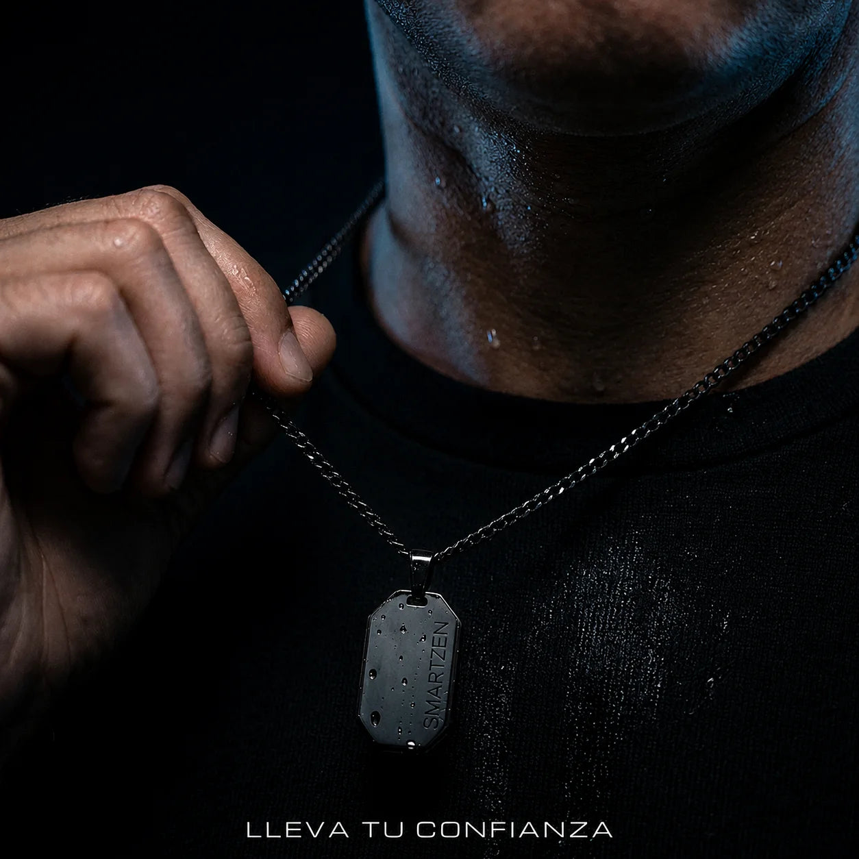 Collar Placa Militar de Hematita Smartzen